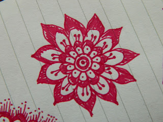 flower doodle in red