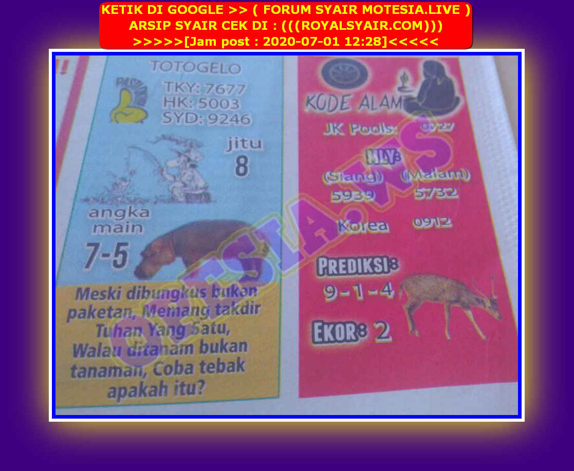 1 New Message Kode Syair Hongkong 1 Juli 2020 Forum Syair Togel Hongkong Singapura Sydney