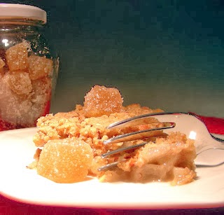 ginger crisp pear almond salted topping