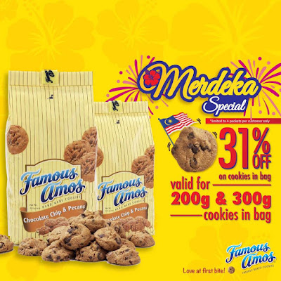 Famous Amos Cookies Malaysia Merdeka Special Discount Promo