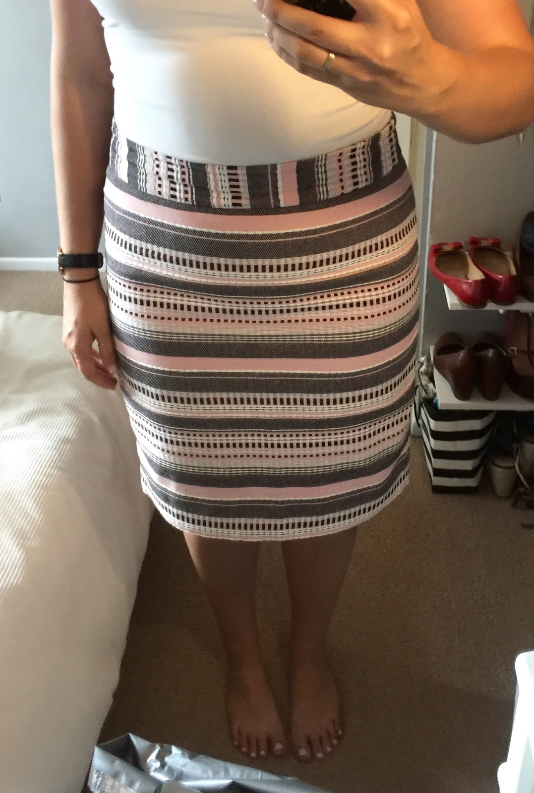  LOFT - Striped Jacquard Pencil Skirt