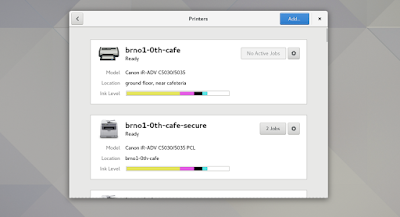 GNOME 3.24 printers