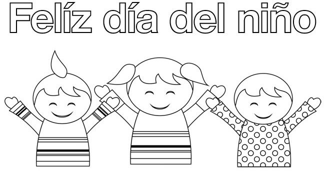 Feliz Día del Niño para Colorear - IMÁGENES PARA WHATSAPP ® y Fotos