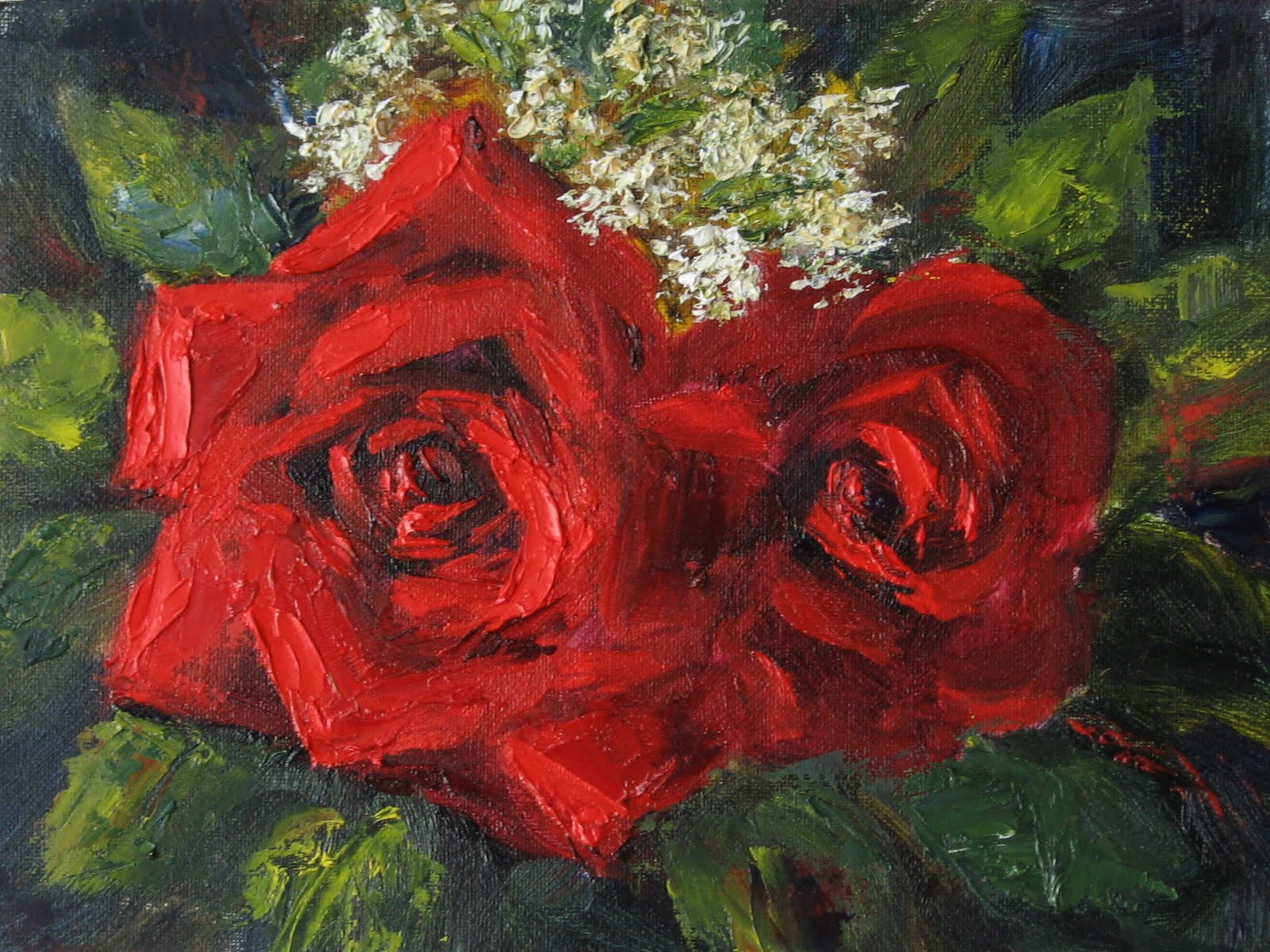 Pat Fiorello Art Elevates Life Painting Challenge 2 Red Roses