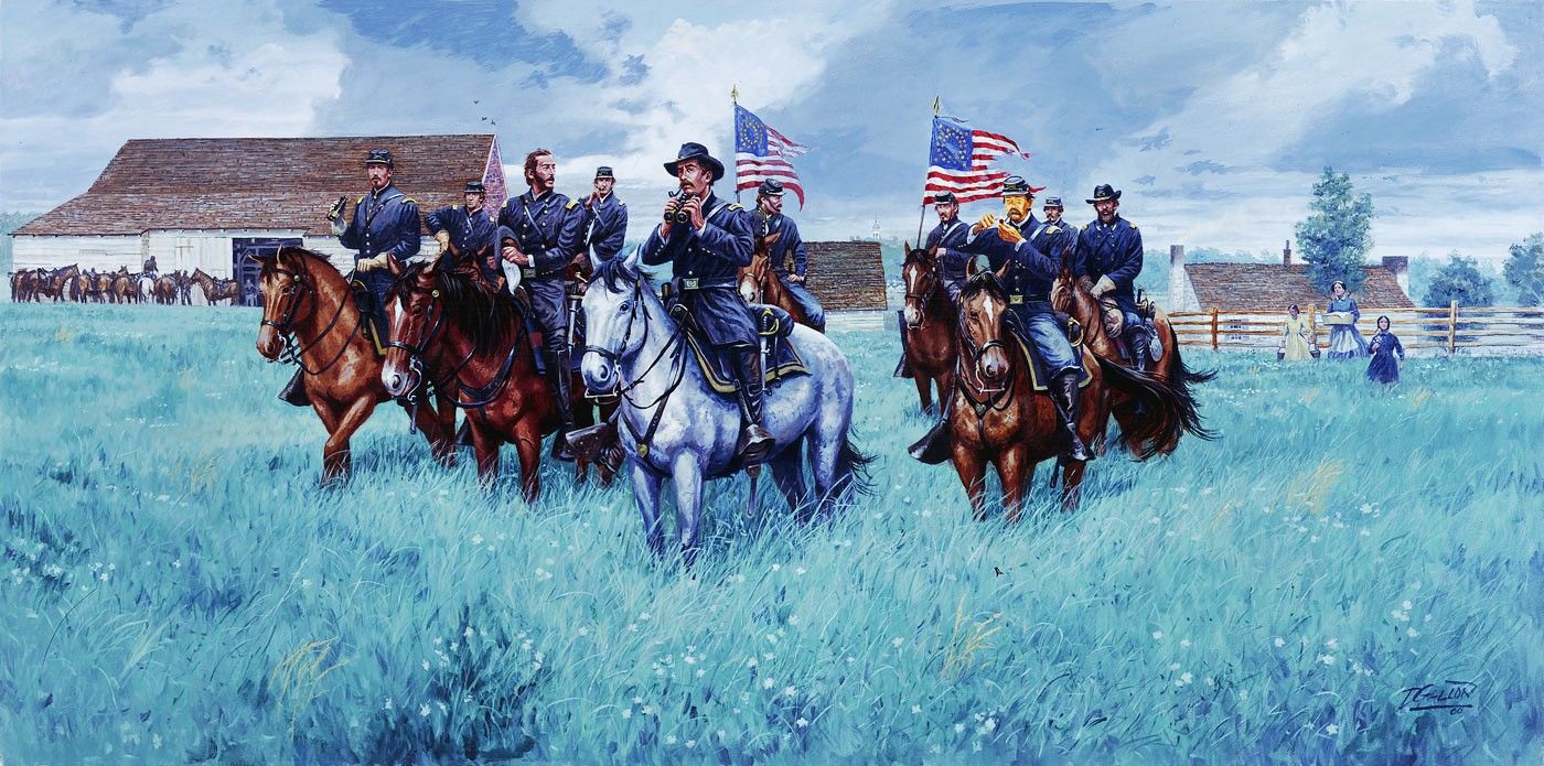 Military Civil War Postcard - Union Cavalry General John Buford at Gettysburg 