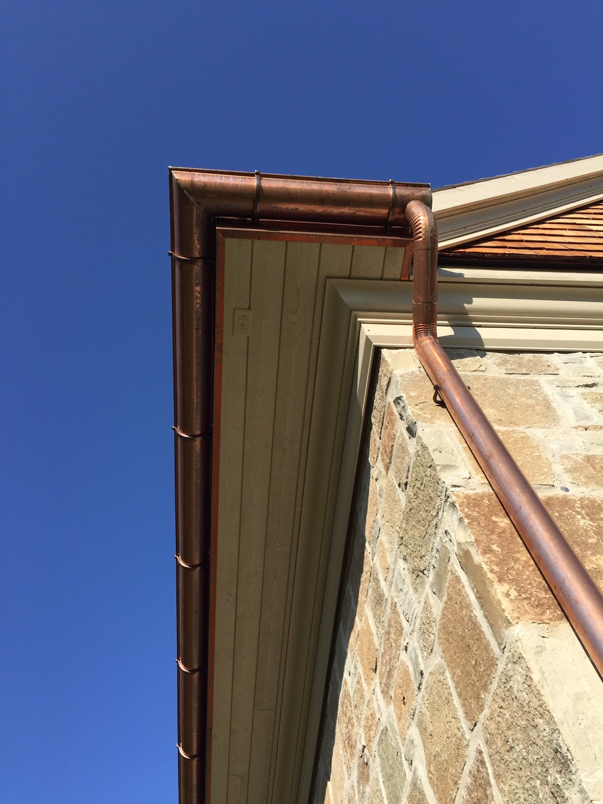 Building Walnut Farm Architectural Bling Copper Gutters, Cedar Gables