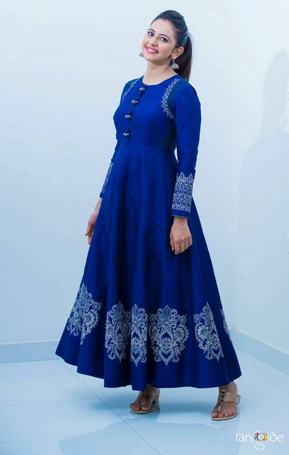 Rakul Preet Singh Hot Photos Shoot In Blue Dress 2017