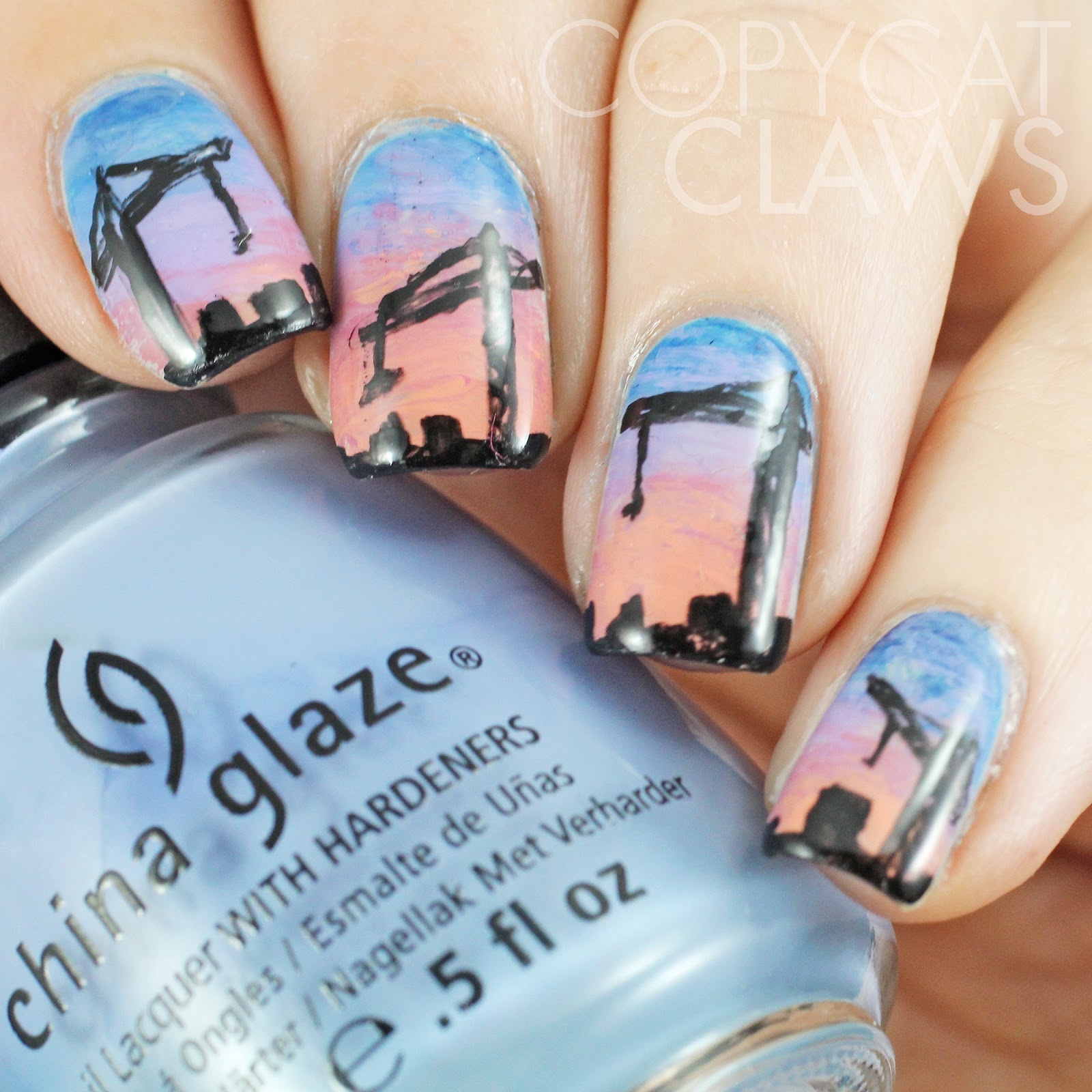 Copycat Claws Construction Crane Nail Art
