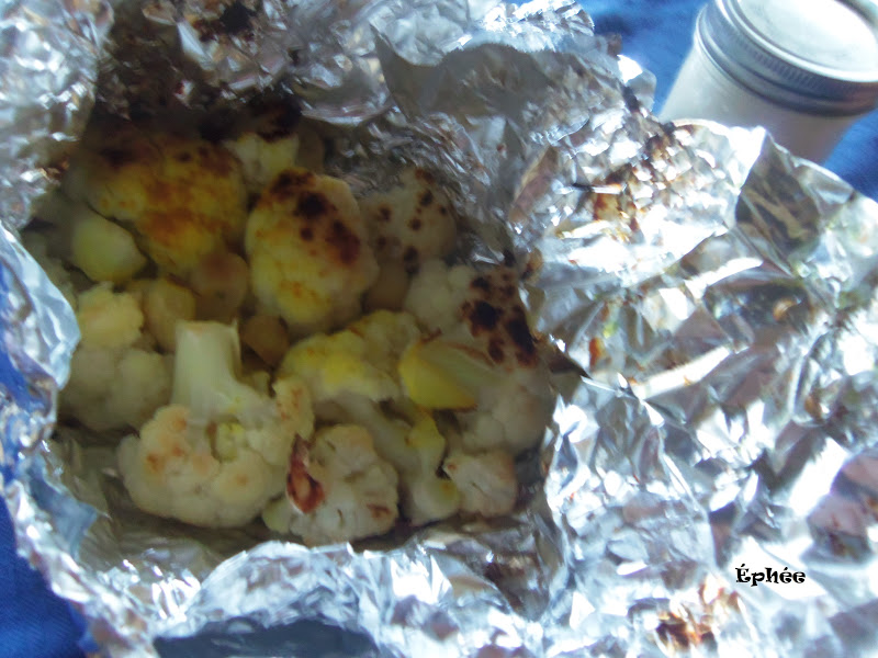 Choufleur sur le BBQ Choufleur sur le BBQ