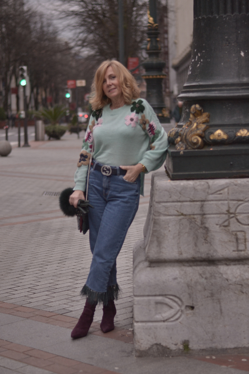 tendencia primavera 2018, jersey, bilbao , leonor, con buena facha , flecos , jeans