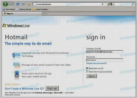 Duy trì danh sách các địa chỉ email của Microsoft để đăng nhập