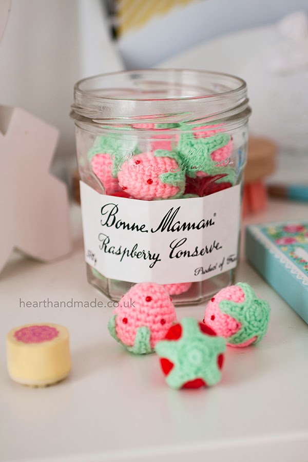 crochet strawberries in bonne maman jars crochet strawberries in bonne maman jars