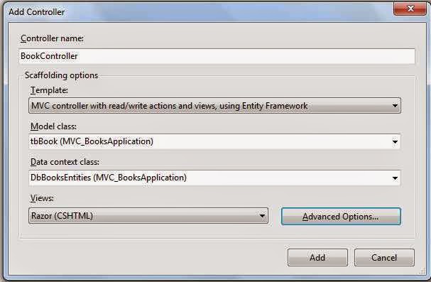  Create, Read, Update, Delete operation using MVC and Entity Framework