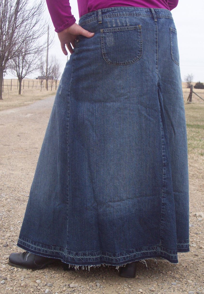 Fashion & Style: Long Jeans Skirt