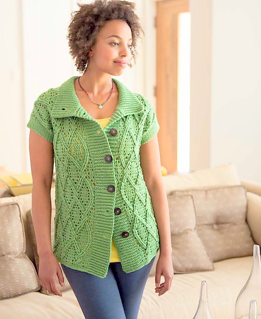 Short sleeved cardigan vest Crochet pattern