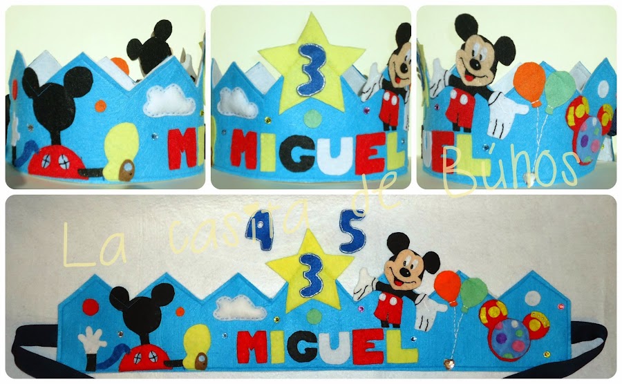 Corona de cumpleaños de Mickey mouse en fieltro - Mickey