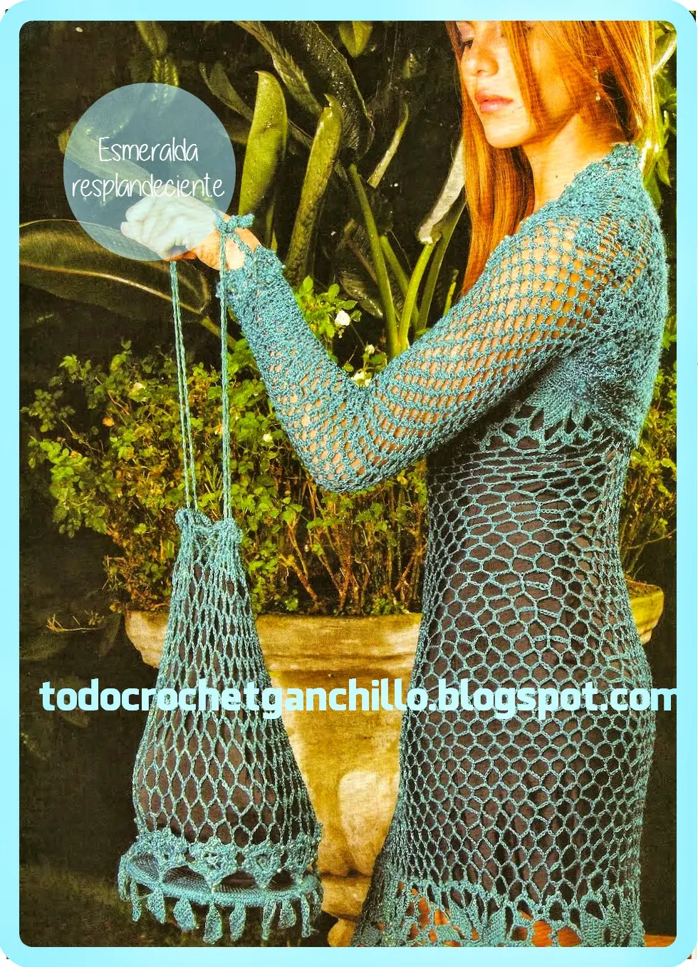 Fantástico vestido de fiesta tejido con ganchillo con patrones en español
