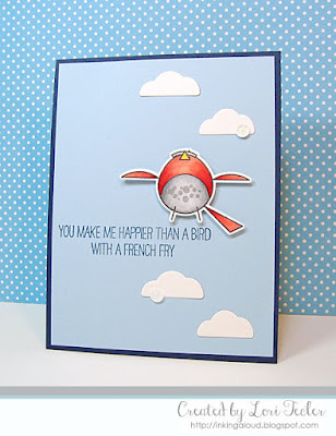 Happier Than a Bird with a French Fry card-designed by Lori Tecler/Inking Aloud-stamps and dies from WPlus9