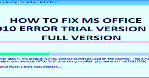 Microsoft Office 2010 Unlicensed Product Error