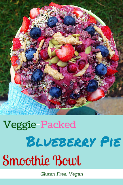 Veggie-Loaded Blueberry Pie Smoothie Bowl (Gluten Free, Vegan)