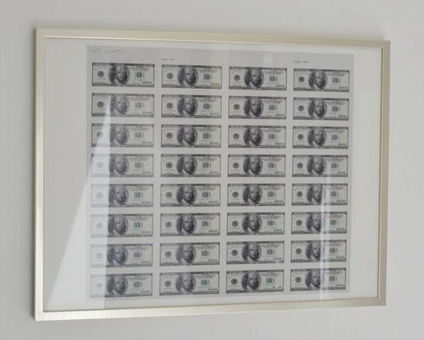 " $ Dollarts printing" 2011 - Prints 30 numbered bills Dollart TM © Klaus Guingand