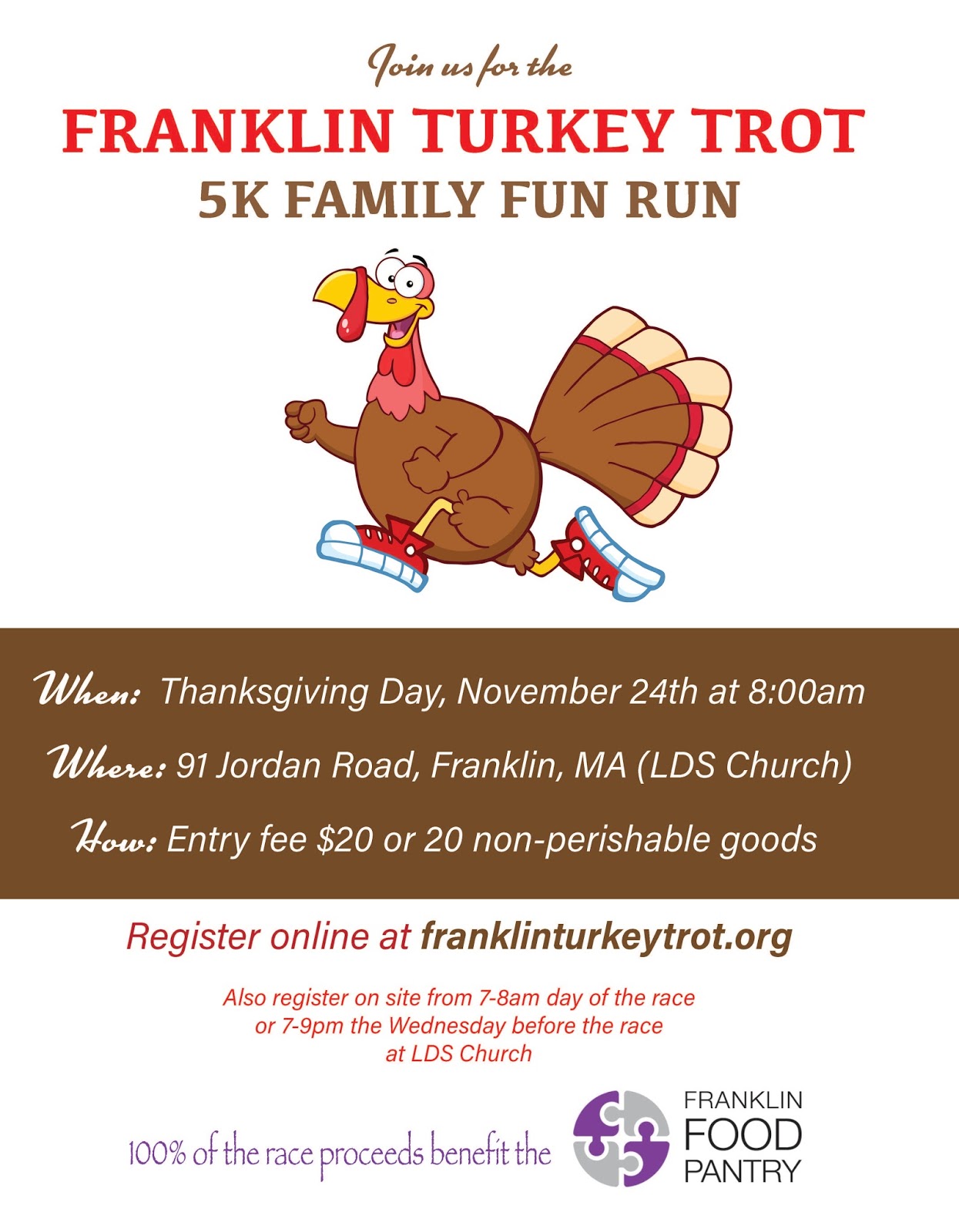 Franklin Matters Register today for the Franklin Turkey Trot 5K Family