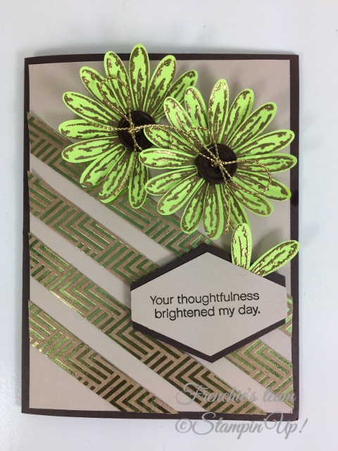 Frenchie' Team, Daisy Delight, Daisy Punch, Stampin'Up!, Foil Frenzy Designer paper,