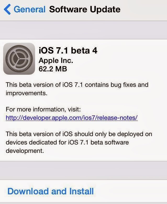 Download Apple iOS 7.1 Beta 4 via iTunes