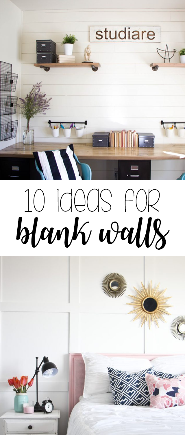 Great ideas on how to decorate large blank walls. 