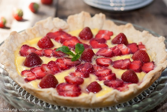 Tarta cu crema de vanilie si capsuni / Strawberry vanilla cream tart