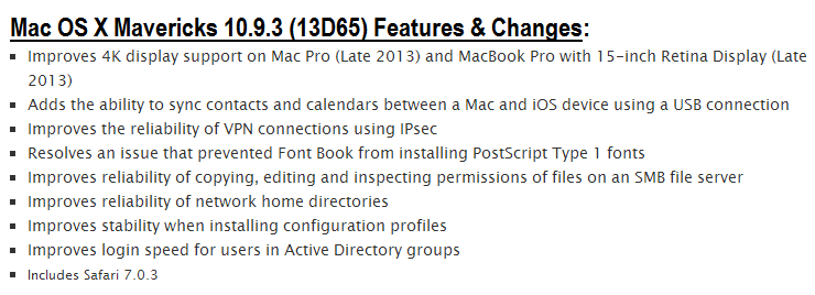 Mac OS X Mavericks 10.9.3 Build.13D65 Final Features and Changes