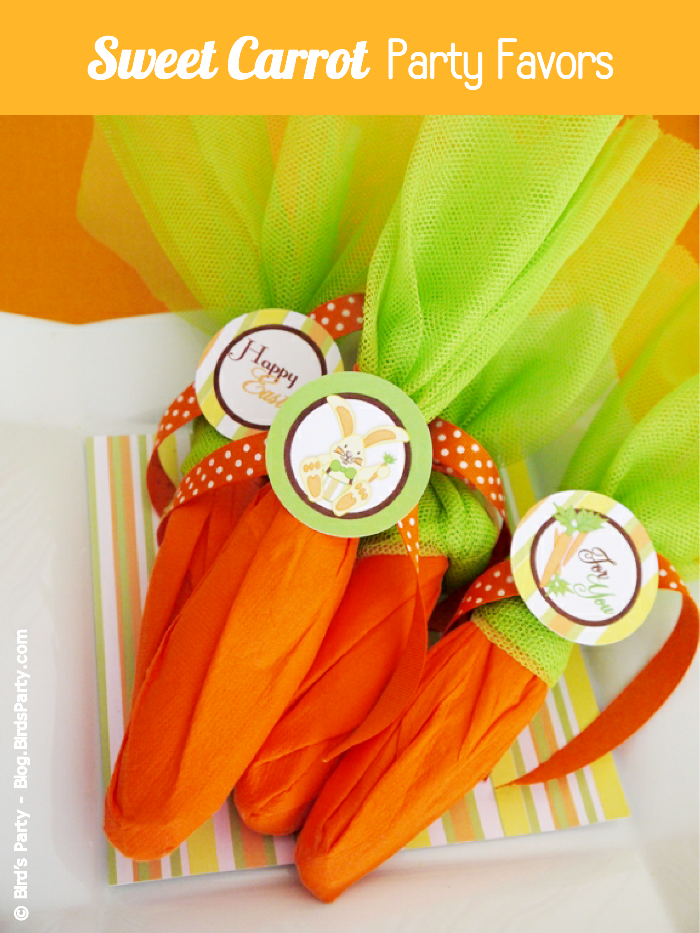 DIY Super Easy Mock Carrot Easter Party Favors - BirdsParty.com