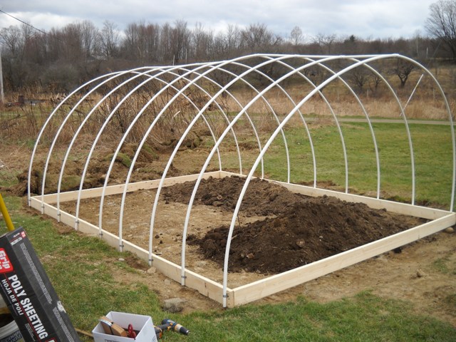 Wandering Moose Farms: Hoop-style greenhouse