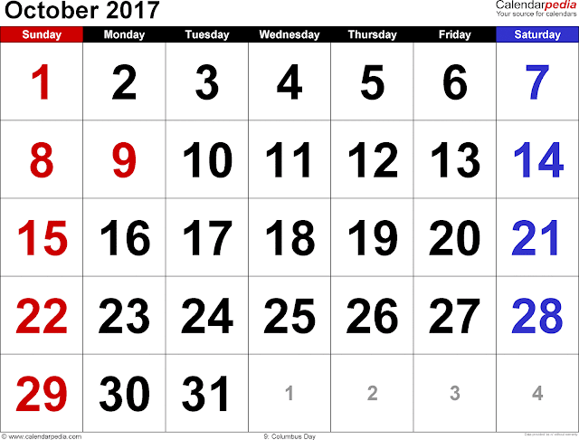 October 2017 calendar, October calendar 2017, October 2017 Printable Calendar, October 2017 calendar Printable, October 2017 Blank calendar, October 2017 calendar with Holidays
