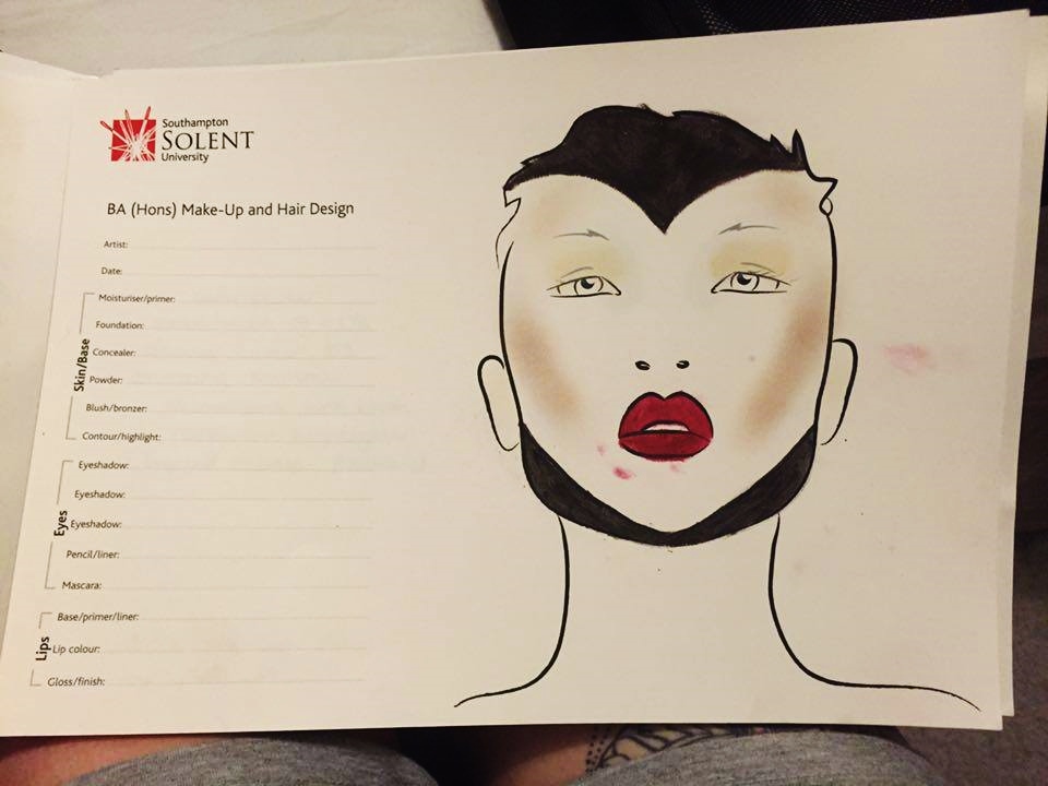 Emily Campbell Fundamentals of Makeup : FINAL DESIGN FACE CHARTS