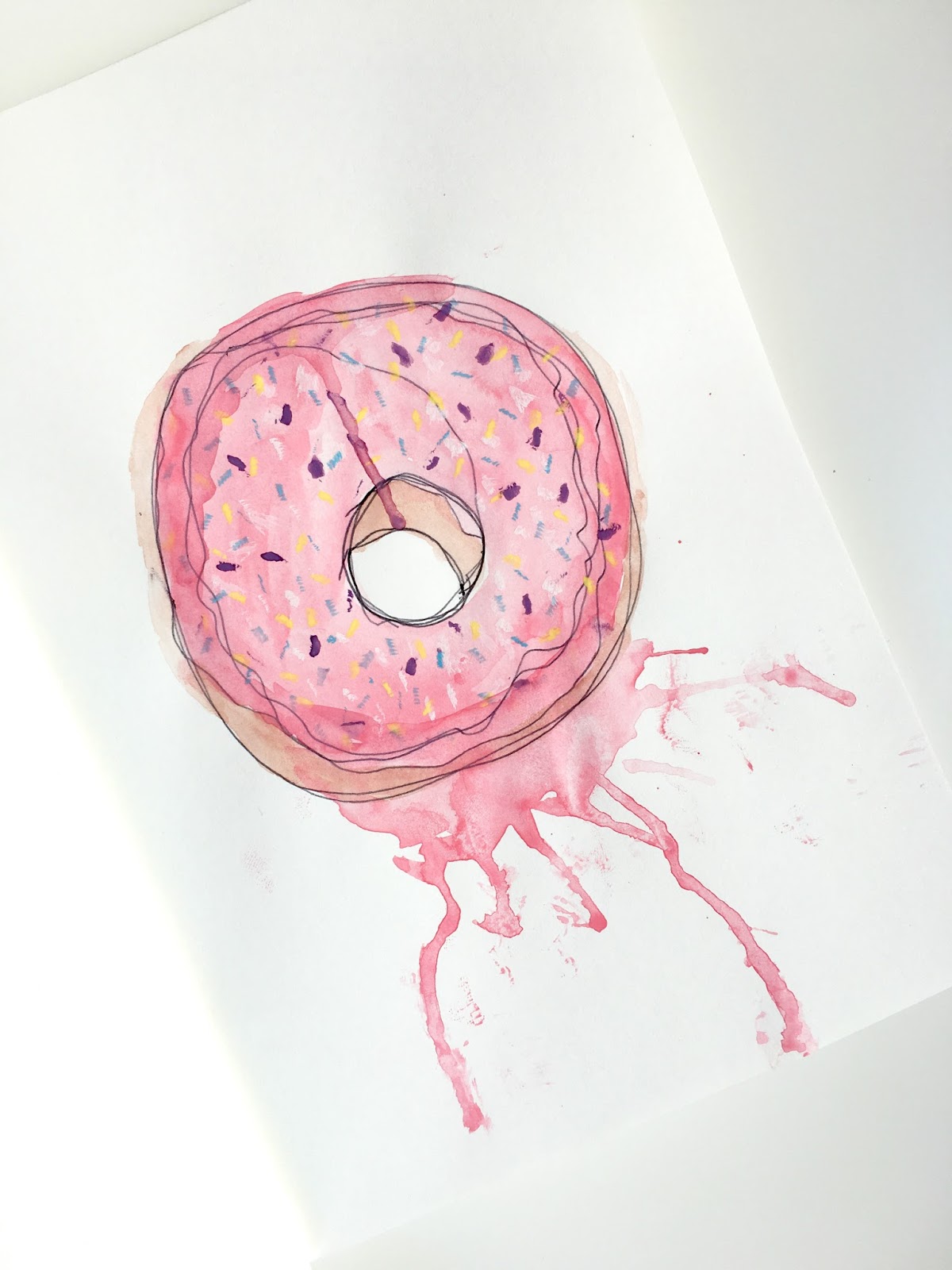 Sweet Allure I Decided To Start An Art Journal Sweet Allure I Decided To Start An Art Journal creative sketchs drawing watercolours painting doodles dougnut donut sprinkles fun hobby