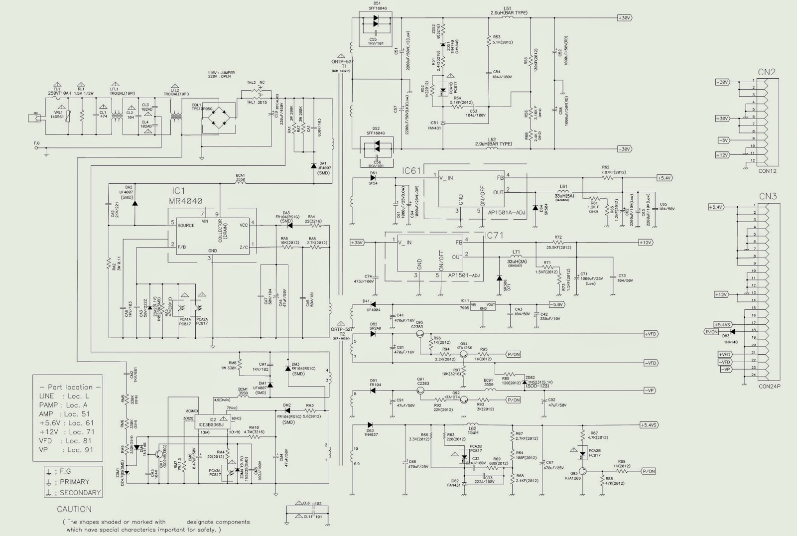 ELECTRONIC EQUIPMENT REPAIR CENTRE SAMSUNG HTBD1255 POWER SUPPLY