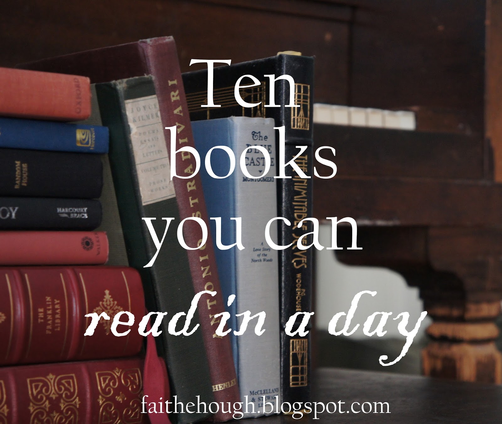 2016 Reading Challenge 10 Books You Can Read in a Day