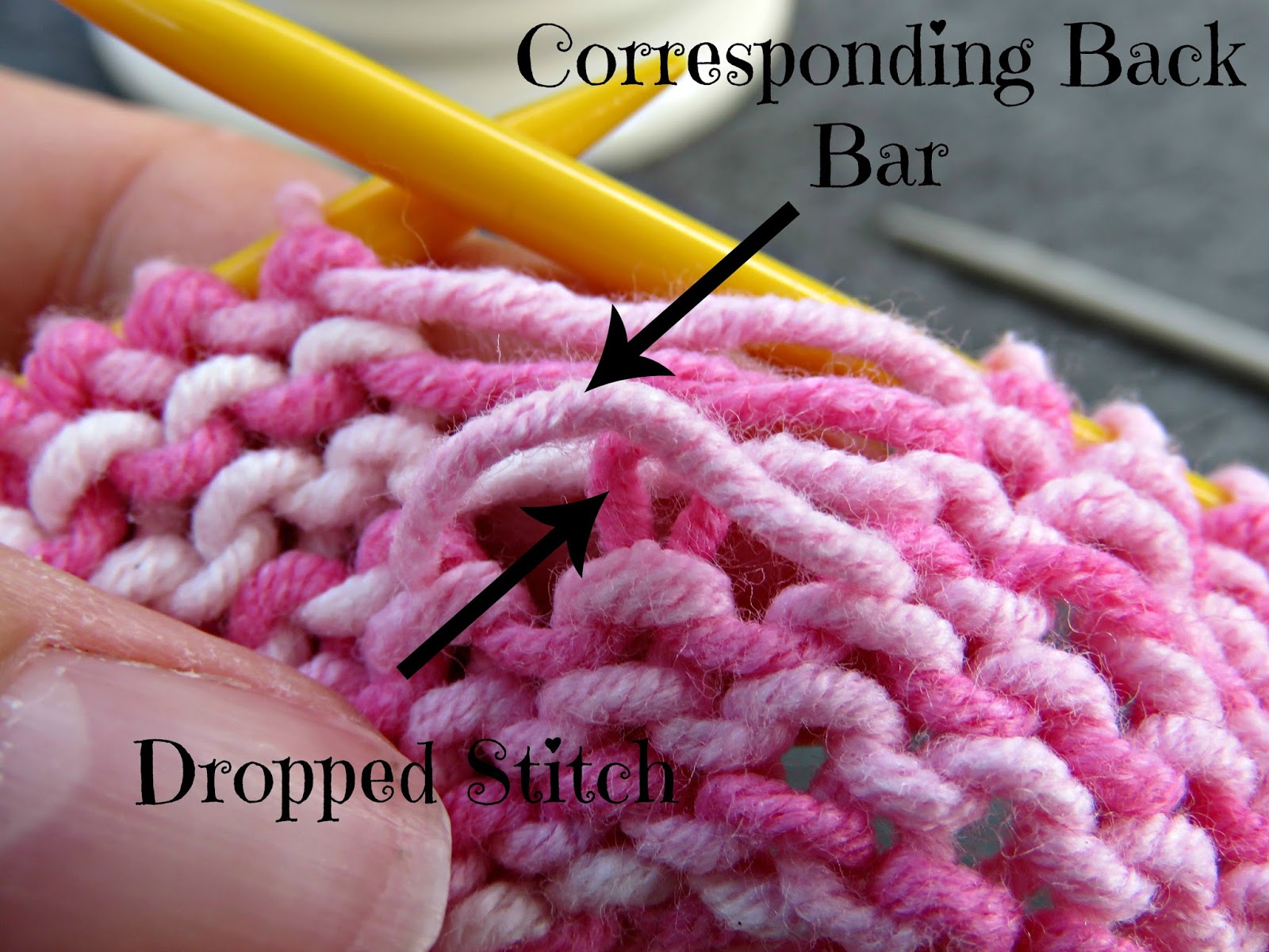 just saying How to save dropped stitches in stocking stitch