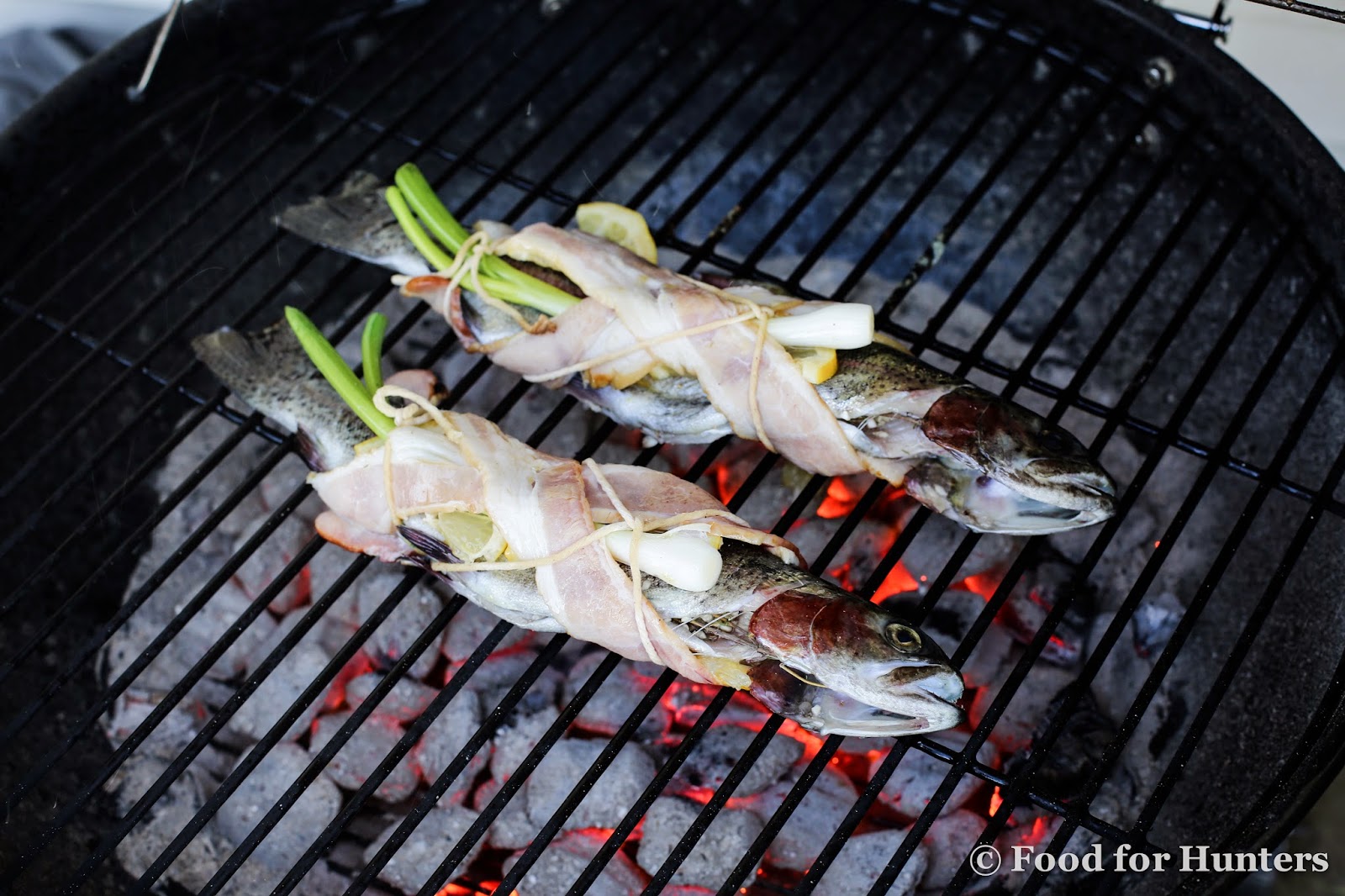 Grilled Rainbow Trout Wrapped in Bacon