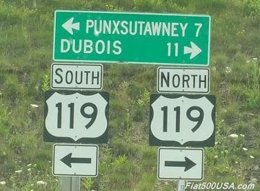 Punxsutawney Road Sign