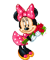 Alfabeto animado de Minnie Mouse con ramo de rosas IMAGEN. 