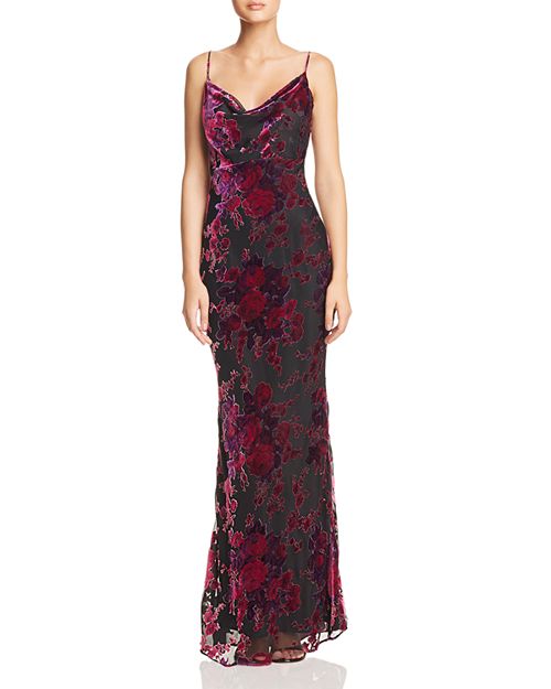 Midori Floral Velvet Burnout Gown