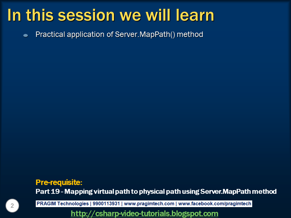 Sql server, and c video tutorial Part 20 Server.MapPath Example
