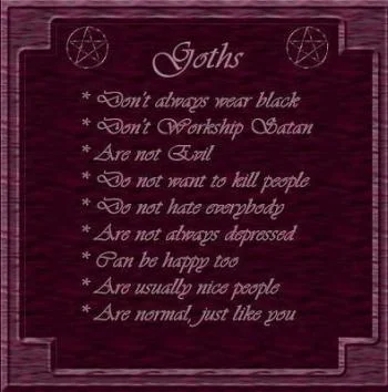 Quelques règles des personnes dites gothiques