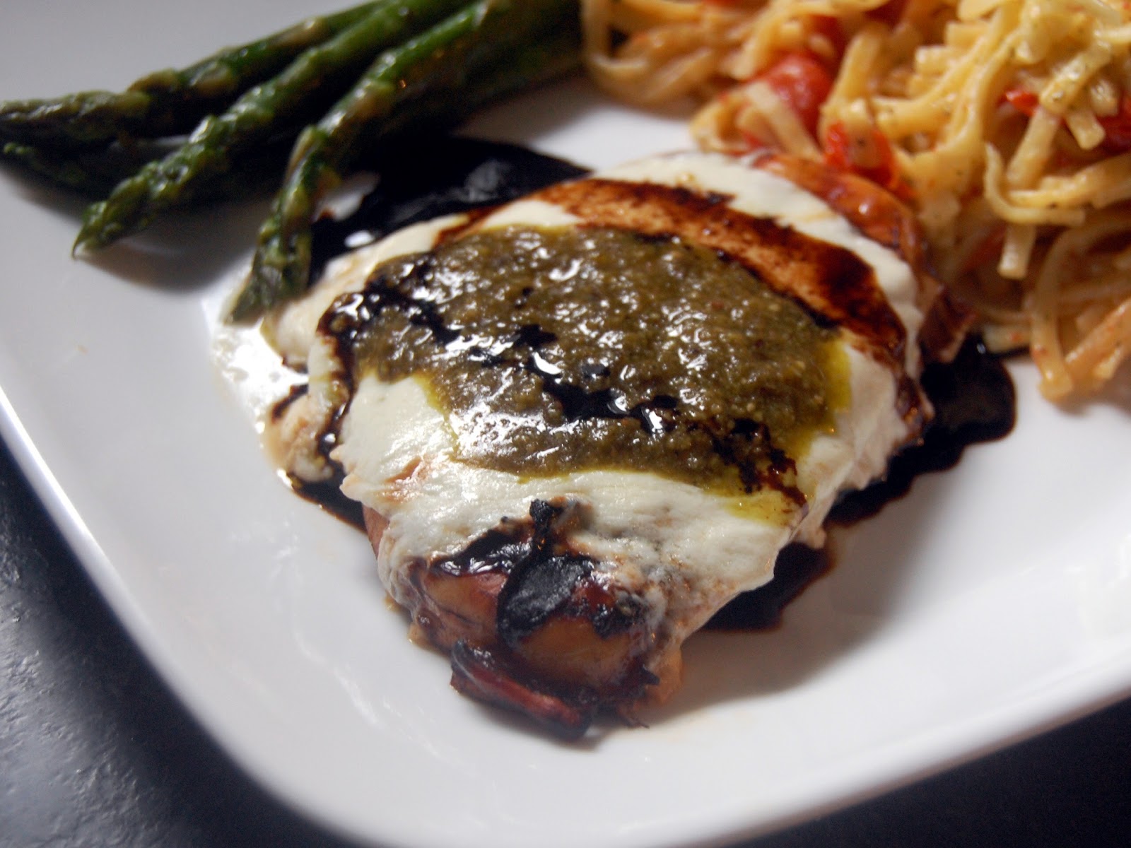 Cassie Craves Balsamic Grilled Chicken with Mozzarella and Pesto
