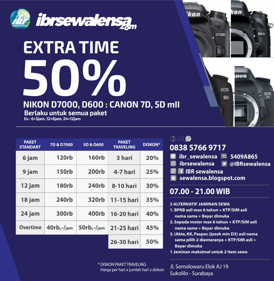 Extra Time 50% khusus Niko D7000, D600 & Canon 7D