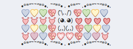 Bunny text art with red hearts for Facebook status and comments Bunny Text Art