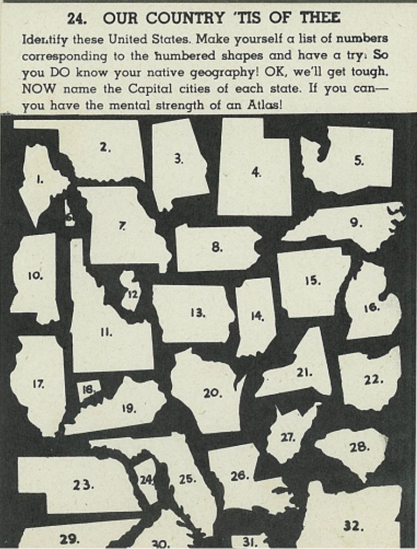 Sentimental Journey Game Kit States By Shape