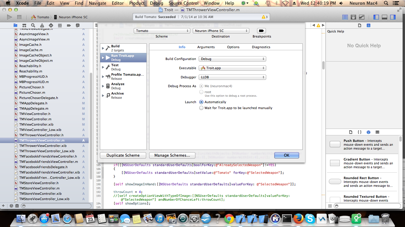 Select target from Executable Drop Down Select target from Executable Drop Down